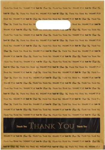 Vista 9 de Bolsas de plástico negras con mango troquelado "Thank You" de 9x12 50/cs- marca Bags Direct