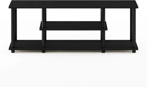 Vista 3 de Furinno Turn-N-Tube - Soporte para televisor de 3 niveles, 3D, sin herramientas, para televisores de hasta 50 pulgadas, con tubos redondos