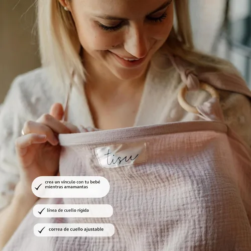 Vista 2 de TISU - Funda de lactancia para lactancia materna y bombeo Funda de cochecito de asiento de automóvil multiusos Algodón de muselina suave Rubor