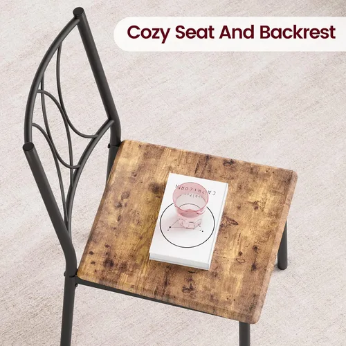 Vista 4 de CABIHOME Juego de mesa de comedor para 2, juego de mesa de cocina de 3 piezas para 2, juego de 2 mesas de cocina cuadradas, juego de mesa de comedor