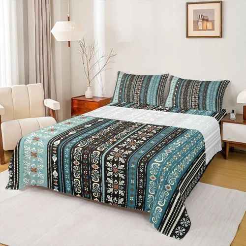Vista 13 de Erosebridal Juego de sábanas góticas de damasco para adultos, juego de sábanas victorianas antiguas, tamaño individual, sábanas góticas florales