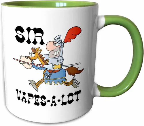 Vista 11 de dooni diseños – Funny Sir Knight diseños – Funny Knight Sir Vapes a lot – Tazas, Azul/Blanco
