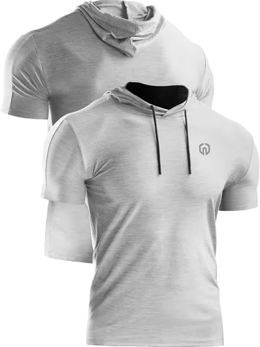 Vista 4 de NELEUS Camiseta deportiva Dry Fit Performance con capucha para hombre
