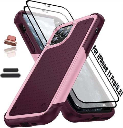 Vista 10 de Funda resistente para Apple iPhone 11 Pro de 5.8 pulgadas, 4 esquinas con bolsas de aire [protección contra caídas de 12 pies], agarre texturizado
