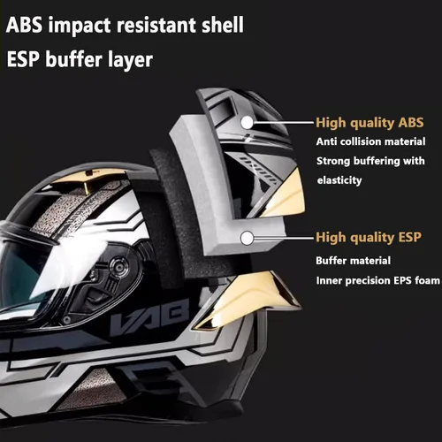 Vista 3 de Cascos de cara completa de motocicleta para hombres y mujeres, cascos aprobados por el DOT para adultos, motocicleta deportes de motor con doble