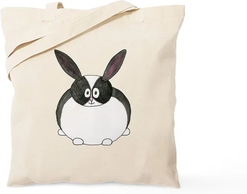 Vista 34 de CafePress Ascii Rabbit Tote Bag - Bolsa de lona natural, bolsa de compras reutilizable
