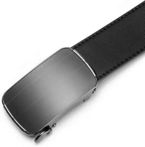 Vista 7 de Clubbelts Cinturón de cuero con trinquete para hombre con hebilla automática, negroblancomarrón, 1 38 de ancho, cinturón de vestir ajustable