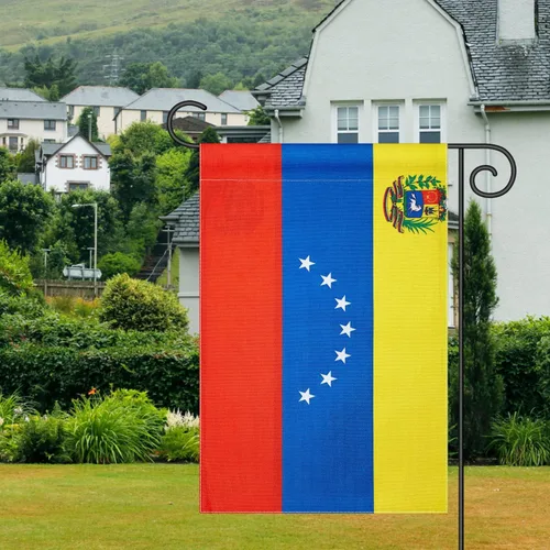 Vista 5 de Bandera venezolana de jardín venezolana para decoración de interiores y exteriores, para patio exterior, 12 x 18 pulgadas, doble cara, celebración