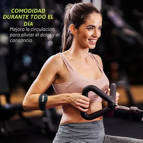 Vista 8 de Rakiie Paquete de 2 Coderas para Codo de Tenista para Hombres y Mujeres, Correa Ajustable Antideslizante para Codo de Golfista con Almohadilla