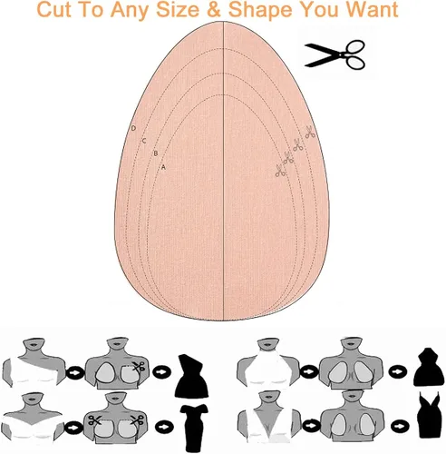 Vista 3 de Cinta de levantamiento de senos para pechos grandes, impermeable, 3 pares, brasier de elevación invisible con cinta de pecho push up fuerte soporte