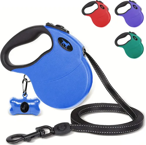 Vista 13 de Tuff Pupper Correa retráctil resistente para perro Correa para perro de 16 pies con costuras reflectantes para seguridad nocturna Bloqueo