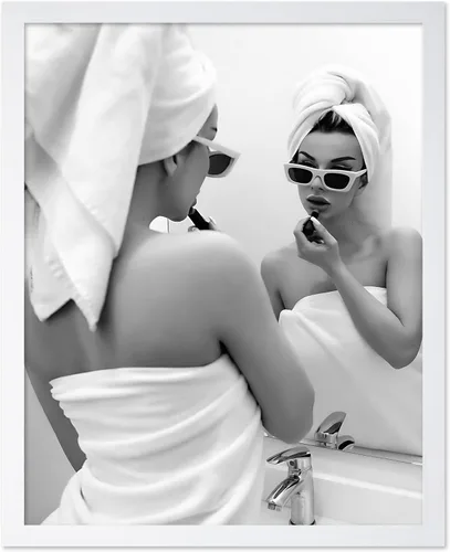 Vista 22 de Póster de arte de moda de Poster Master - Mujer en impresión de auto clásico - Arte en blanco y negro - Arte fotográfico - Arte de autos - Arte