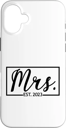 Vista 23 de iPhone 16 Mrs. Est. 2023 Casado luna de miel esposa señor a juego caso de boda