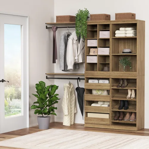 Vista 19 de ClosetMaid - Unidad de almacenamiento modular apilable de 3 estantes, color arena