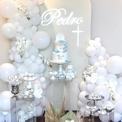 Vista 6 de Rsstarxi 30 piezas de miniglobos para tartas, bolas de espuma, para decoración de pasteles, bolas de perlas de imitación, decoración para tartas Azul