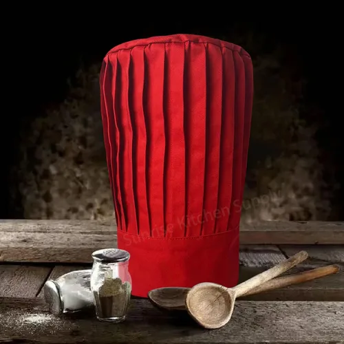 Vista 2 de SUNRISE KITCHEN SUPPLY Hibachi - Gorro de chef con lazo para la cabeza, color rojo, negro, Rojo, Negro