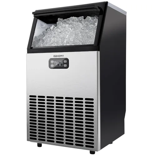 Vista 13 de EUHOMY Máquina comercial para hacer hielo, 85 libras/24 horas, 36 cubitos de hielo en 8-12 minutos, máquina de hielo debajo del mostrador con filtro