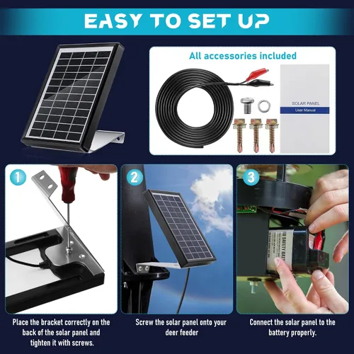 Vista 5 de Sumind Panel solar de 6V 3.5W para alimentador de ciervos, cargador de batería solar impermeable al aire libre, cargador de batería de alimentador