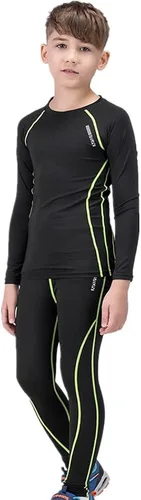 Vista 3 de OPALOS Pantalones de compresión atléticos y camisas de compresión para niños y niñas