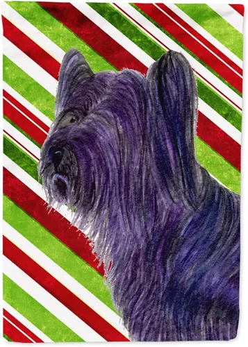 Vista 87 de Caroline's Treasures SC9334GF - Bandera decorativa para jardín, diseño de bastón de caramelo inglés, diseño de bulldog inglés, tamaño jardín