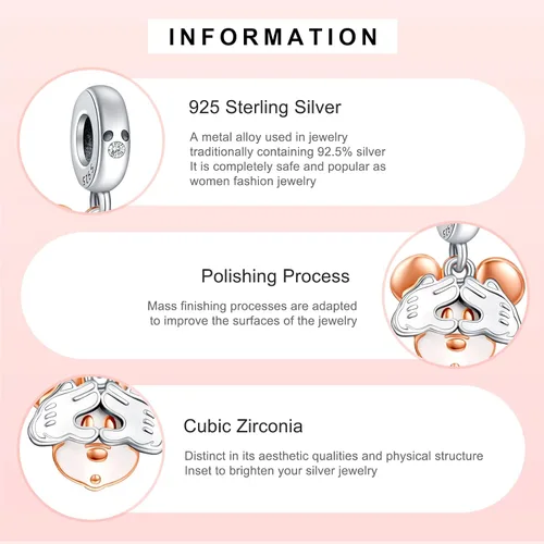 Vista 3 de Movie Animals Dangle Pendants Beads for Women Bracelets Necklaces 925 Sterling Silver Charms Jewelry Gift for Girls at Christmas,Birthday,Halloween.