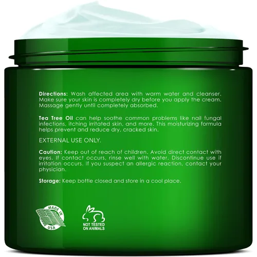Vista 3 de New York Biology - Crema de pies con aceite de árbol de té para pies secos y agrietados, pies de atletas, hongos en las uñas, picazón deportista