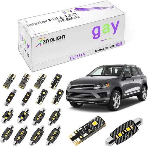 Vista 8 de Repuesto PL9130A para Volkswagen Touareg 2004-2010, kit de luces LED interiores de 6000 K, accesorios de bombillas LED blancas de cúpula