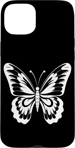 Vista 9 de Funda gráfica de mariposa blanca y negra para iPhone 16