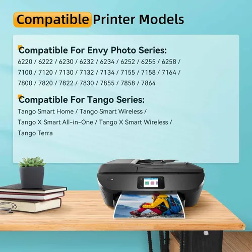 Vista 2 de OEGGOINK 64XL - Cartuchos de tinta negros y de color compatibles con HP 64XL, paquete combinado de cartuchos de tinta compatibles con HP 64, tinta