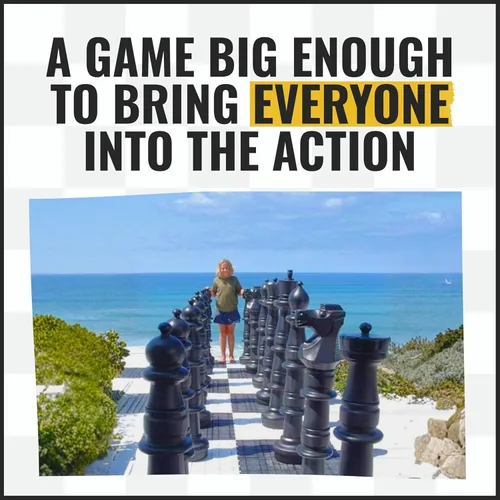 Vista 5 de MegaChess Juego de ajedrez gigante con tamaño King de 49 pulgadas de alto, un juego de ajedrez grande para familias que buscan juegos gigantes al