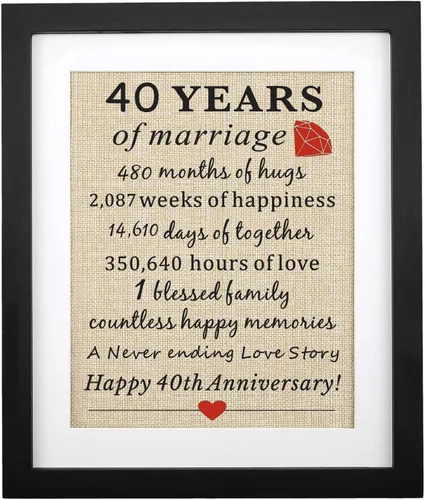 Vista 11 de Corfara Impresión enmarcada de arpillera para el primer aniversario, 11 pulgadas de ancho x 13 pulgadas de alto, 1 año como marido y esposa, regalos