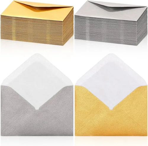 Vista 12 de Yahenda 200 unidades de sobres negros mini para tarjetas de regalo a granel, sobres pequeños de bolsillo para bodas, fundas para tarjetas de regalo