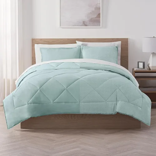 Vista 12 de Serta Juego de edredón reversible de 2 piezas con fundas de almohada para todas las estaciones, tamaño individual/individual XL, microchip