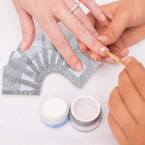 Vista 7 de BTYMS 400 unidades de gel removedor de esmalte de uñas, envolturas de papel de aluminio, almohadillas de algodón para remojar las toallitas de uñas