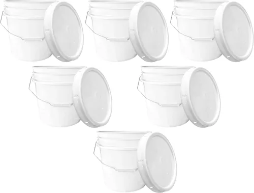 Vista 12 de MKS Plastics Cubo de 3.5 galones con tapa hermética, fabricado en Estados Unidos, plástico libre de BPA de grado alimenticio, resistente multiuso