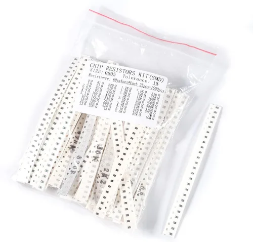 Vista 6 de 1500PCS 0603 Kit de resistencias SMD, 0 ohmios -10M ohmios 60 valores (cada valor 20 piezas) 0.1W ± 1% de tolerancia SMD chip Kit surtido