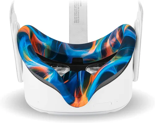 Vista 6 de Compatible with Oculus Quest 2 Accessories for Quest 2 VR Silicone face Cover VR Shell CoverQuest 2 Touch Controller Grip CoverProtective Lens