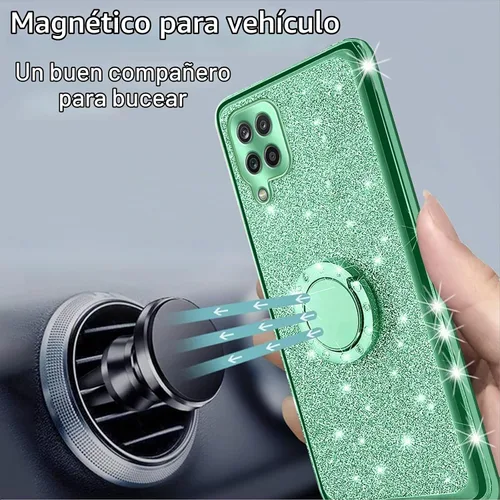 Vista 5 de Funda para Samsung Galaxy A12, A12 Samsung Phone Case para mujer con purpurina de cristal suave TPU transparente de lujo Bling Funda protectora
