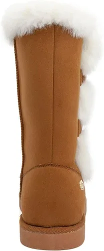 Vista 3 de Juicy Couture Botines de invierno sin cordones para mujer, botines cálidos de invierno, Coñac Koded