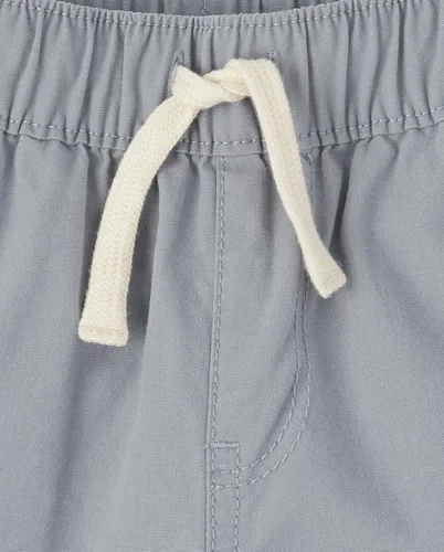 Vista 2 de The Children's Place Pantalones cortos de algodón para niños pequeños, paquete de 3, Aleta Gris 3 Pack