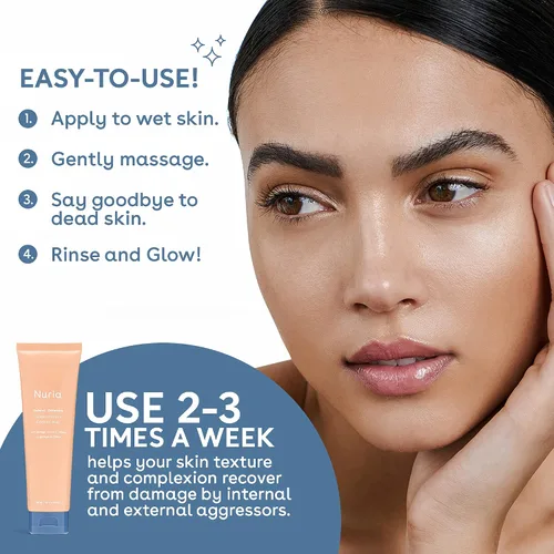 Vista 5 de Nuria - Exfoliante facial Defend, exfoliante facial sin microperlas, esencial para el cuidado de la piel para mujeres y hombres, 4.1 fl oz/4.1 fl oz