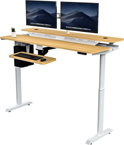 Vista 9 de VERSADESK Escritorio eléctrico de pie de 48 pulgadas, escritorio de pie ajustable en altura de grado comercial, escritorio ergonómico para negro