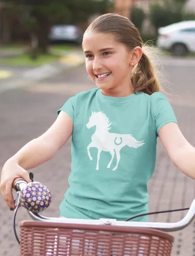 Vista 4 de Regalos de caballos para niñas, camisa de caballos de amor, equitación, camisas para niños