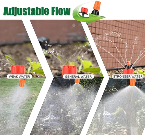 Vista 5 de Sistema de riego automático de jardín de 164 pies, paquete de 200 unidades, kit de riego por goteo de 1/4 pulgadas, tubo de distribución en blanco