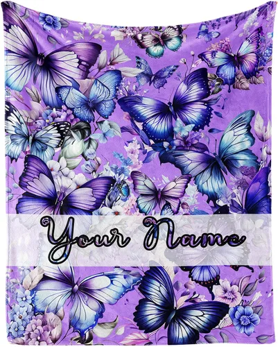 Vista 11 de Manta de mariposa de 40 x 30 pulgadas, franela con temática de mariposas lindas y coloridas, manta suave para siesta en el hogar, oficina