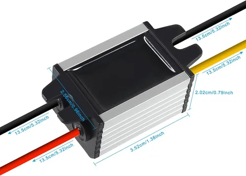 Vista 2 de 2 unids 12 V a 9 V convertidor reductor convertidor DC 12 V a 9 V 2A 18 W regulador de voltaje fuente de alimentación 9 V 12 V 24 V impermeable