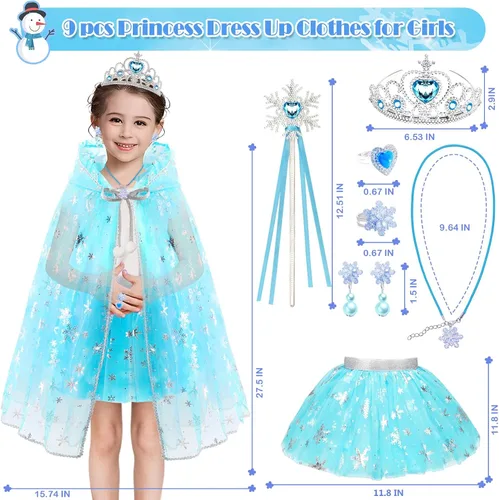 Vista 6 de BYHTTKIGM Ropa de princesa para niñas pequeñas, vestidos de princesa para niñas, juguetes de 3 a 8 años, regalos de Navidad y cumpleaños