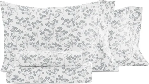 Vista 44 de Linen Market Juego de sábanas de 4 piezas tamaño matrimonial (gris claro cambray) – Duerme mejor que nunca con estas sábanas ultrasuaves y Cambray
