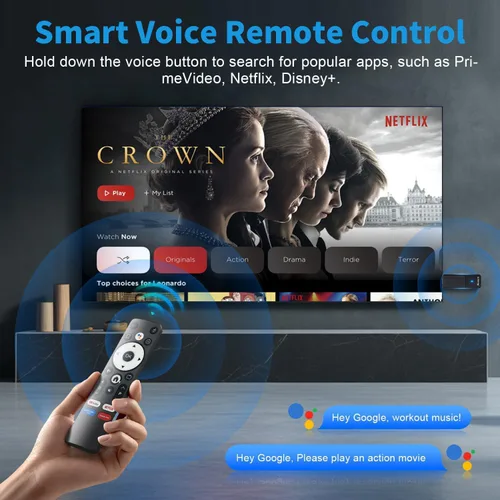 Vista 4 de GREVA Android TV Stick 4K Ultra HD Streaming Device, 2025 Latest Android 14.0 TV Stick with Voice Assistant Remote Control, RK3518 2GB 16GB 2.4G/5G
