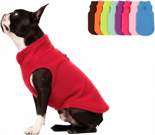 Vista 17 de JACKO & CO - Chaleco de forro polar para perro con anillo de correa - Suéter suave, cálido y ligero para perros pequeños y medianos, cachorros